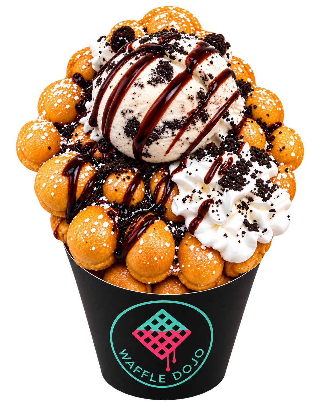Cookies & Cream Bubble Waffle Delight