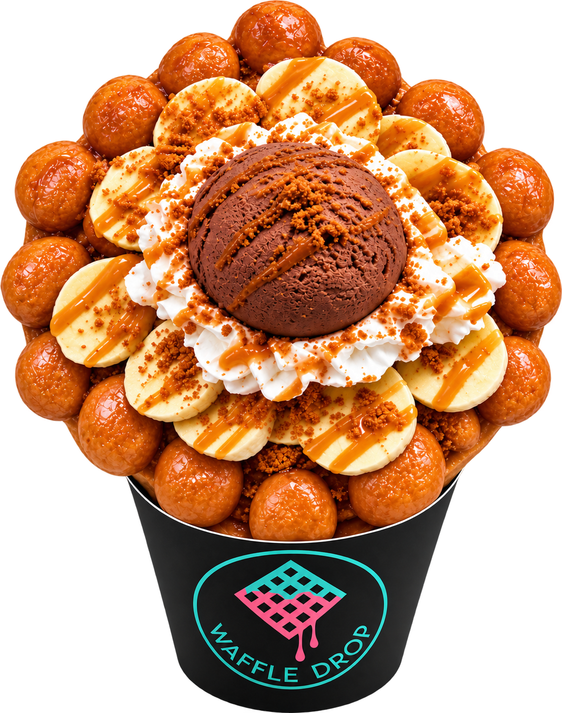 Decadent Caramel Banana Bubble Waffle