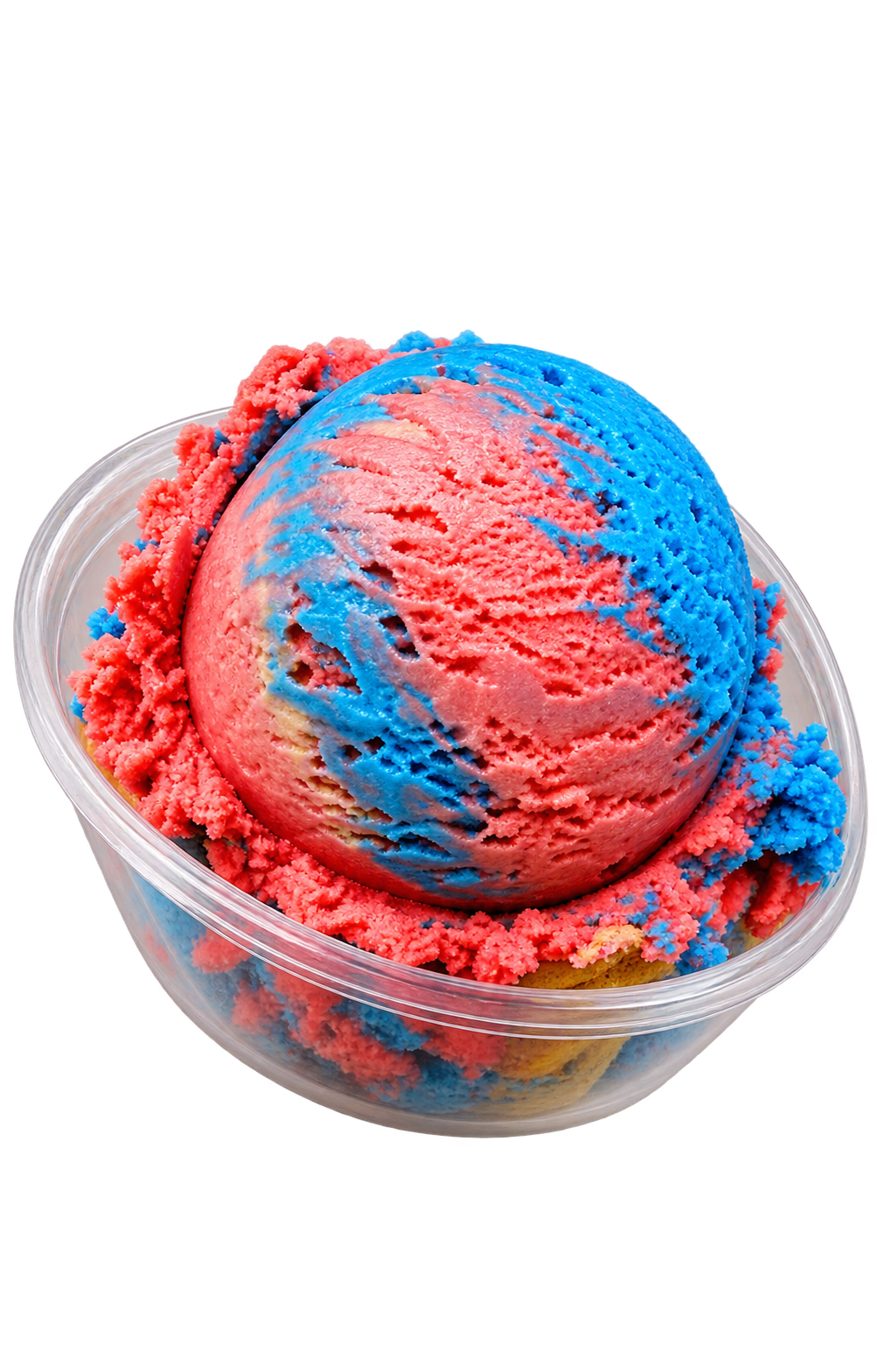 Swirled Red and Blue Ice Cream Cup